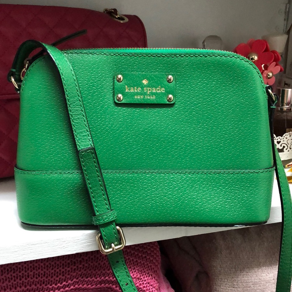 Green Kate Spade crossbody purse